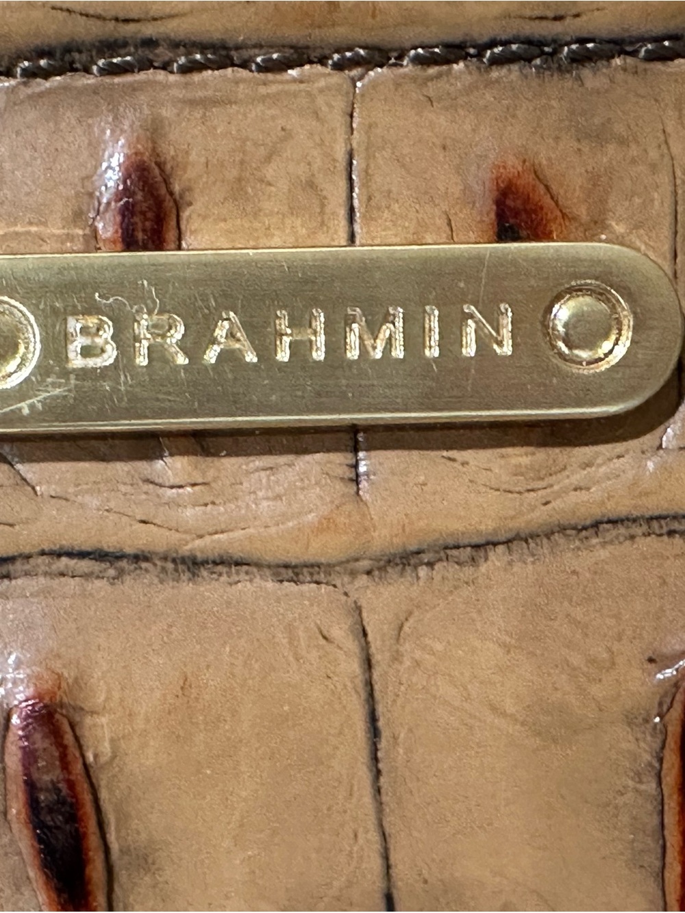 Brahmin Cognac Croc-Embossed Leather Wallet - Picture 2 of 4